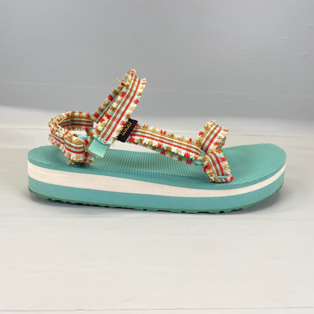 Teva Sandals Youth Size 5 EU 37 Multi Textile Ankle Strap Casual Beach Shoes